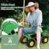 imageGoplus Garden Seat with Wheels Rolling Garden Cart with Adjustable 360 Swivel Seat Tool Tray Basket for Lawn Yard Patio Heavy Duty Gardening Stool Outdoor Wagon Scooter for SeniorsGreen