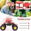 imageGoplus Garden Seat with Wheels Rolling Garden Cart with Adjustable 360 Swivel Seat Tool Tray Basket for Lawn Yard Patio Heavy Duty Gardening Stool Outdoor Wagon Scooter for SeniorsRed