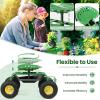 imageGoplus Garden Seat with Wheels Rolling Garden Cart with Adjustable 360 Swivel Seat Tool Tray Basket for Lawn Yard Patio Heavy Duty Gardening Stool Outdoor Wagon Scooter for SeniorsGreen