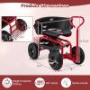 imageGoplus Garden Seat with Wheels Rolling Gardening Stool with Adjustable 360 Swivel Seat Tool Tray ampamp Storage Basket Extendable Handle Outdoor Gardening Scooter Garden Cart Workseat for SeniorsRed