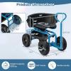 imageGoplus Garden Seat with Wheels Rolling Gardening Stool with Adjustable 360 Swivel Seat Tool Tray ampamp Storage Basket Extendable Handle Outdoor Gardening Scooter Garden Cart Workseat for SeniorsBlue