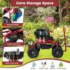 imageGoplus Garden Seat with Wheels Rolling Gardening Stool with Adjustable 360 Swivel Seat Tool Tray ampamp Storage Basket Extendable Handle Outdoor Gardening Scooter Garden Cart Workseat for SeniorsRed