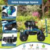 imageGoplus Garden Seat with Wheels Rolling Gardening Stool with Adjustable 360 Swivel Seat Tool Tray ampamp Storage Basket Extendable Handle Outdoor Gardening Scooter Garden Cart Workseat for SeniorsBlue