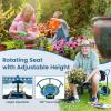 imageGoplus Garden Seat with Wheels Rolling Gardening Stool with Adjustable 360 Swivel Seat Tool Tray ampamp Storage Basket Extendable Handle Outdoor Gardening Scooter Garden Cart Workseat for SeniorsBlue