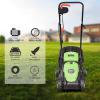 imageGoplus Lawn Mower 13 Inch 2in1 Electric Lawn Mower with Grass Collection Bag Folding Handle Adjustable Cutting Height Corded Push Lawn Mowers for Garden Yard 12 Amp GreenGreen