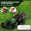 imageGoplus Lawn Mower Electric Lawn Mowers with Grass Collection Box 10 AMP Motor 13quot Cutting Deck 3 Adjustable Cutting Positions WalkBehind Small Corded Lawnmower for Garden Farm YardGreen
