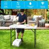 imageGoplus Portable Fish Cleaning Table with Sink Folding Outdoor Camping Sink Station with Hose Hook Up Heavy Duty Fillet Table with Faucet for Dock Beach Patio PicnicFish Table with Sink and Spray Nozzle