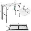 imageGoplus Portable Fish Cleaning Table with Sink Folding Outdoor Camping Sink Station with Hose Hook Up Heavy Duty Fillet Table with Faucet for Dock Beach Patio PicnicFish Table with Sink and Spray Nozzle