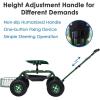 imageGoplus Rolling Garden Cart with Seat Outdoor Garden Stool with Wheels Tool Tray ampamp Basket Adjustable Steering Handle 360 Degree Swivel Seat for Planting Gardening Scooter for Lawn Yard PatioGreen