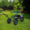 imageGoplus Rolling Garden Cart with Seat Outdoor Garden Stool with Wheels Tool Tray ampamp Basket Adjustable Steering Handle 360 Degree Swivel Seat for Planting Gardening Scooter for Lawn Yard PatioGreen