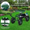 imageGoplus Rolling Garden Cart with Seat Outdoor Garden Stool with Wheels Tool Tray ampamp Basket Adjustable Steering Handle 360 Degree Swivel Seat for Planting Gardening Scooter for Lawn Yard PatioGreen