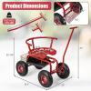 imageGoplus Rolling Garden Seat with Wheels Outdoor Garden Cart with 360 Swivel Seat ampamp Tool Storage 2 Steering Handles Gardening Stool Wagon Scooter Lawn Patio Gardening Workseat for SeniorsRed