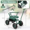 imageGoplus Rolling Garden Seat with Wheels Outdoor Garden Cart with 360 Swivel Seat ampamp Tool Storage 2 Steering Handles Gardening Stool Wagon Scooter Lawn Patio Gardening Workseat for SeniorsGreen
