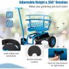 imageGoplus Rolling Garden Seat with Wheels Outdoor Garden Cart with 360 Swivel Seat ampamp Tool Storage 2 Steering Handles Gardening Stool Wagon Scooter Lawn Patio Gardening Workseat for SeniorsBlue