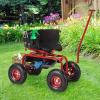 imageGoplus Rolling Garden Seat with Wheels Outdoor Garden Cart with 360 Swivel Seat ampamp Tool Storage 2 Steering Handles Gardening Stool Wagon Scooter Lawn Patio Gardening Workseat for SeniorsRed