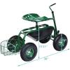 imageGoplus Rolling Garden Seat with Wheels Outdoor Gardening Scooter with 360 Swivel Seat Tool Tray ampamp Basket Adjustable Steering Handle for Lawn Gardening Stool Garden Cart for PlantingGreen