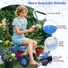 imageGoplus Rolling Garden Seat with Wheels Outdoor Gardening Scooter with 360 Swivel Seat Tool Tray ampamp Basket Adjustable Steering Handle for Lawn Gardening Stool Garden Cart for PlantingBlue