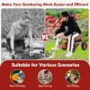imageGoplus Rolling Garden Seat with Wheels Outdoor Gardening Scooter with 360 Swivel Seat Tool Tray ampamp Basket Adjustable Steering Handle for Lawn Gardening Stool Garden Cart for PlantingRed
