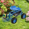 imageGoplus Rolling Garden Seat with Wheels Outdoor Gardening Scooter with 360 Swivel Seat Tool Tray ampamp Basket Adjustable Steering Handle for Lawn Gardening Stool Garden Cart for PlantingBlue