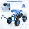 imageGoplus Rolling Garden Seat with Wheels Outdoor Gardening Scooter with 360 Swivel Seat Tool Tray ampamp Basket Adjustable Steering Handle for Lawn Gardening Stool Garden Cart for PlantingBlue