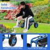 imageGoplus Rolling Garden Seat with Wheels Outdoor Gardening Scooter with 360 Swivel Seat Tool Tray ampamp Basket Adjustable Steering Handle for Lawn Gardening Stool Garden Cart for PlantingBlue
