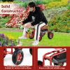 imageGoplus Rolling Garden Seat with Wheels Outdoor Gardening Scooter with 360 Swivel Seat Tool Tray ampamp Basket Adjustable Steering Handle for Lawn Gardening Stool Garden Cart for PlantingRed