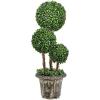 imageGoplus 3 Ft Artificial Boxwood Topiary Tree Fake Greenery Plants Triple Ball Tree Leaves ampamp CementFilled Plastic Flower Pot Decorative Trees for Home Office Indoor and Outdoor Use1