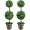 imageGoplus 4 Ft Artificial Boxwood Topiary Fake Greenery Plants Ball Leaves ampamp CementFilled Plastic Flower Pot Decorative Trees for Home Office Indoor Outdoor2