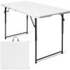 imageGoplus 4 ft Folding Table 48 x 24 Inch Height Adjustable Foldable Utility Table Portable Indoor Outdoor Picnic Party Dining Camping Table