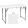 imageGoplus 4ft Folding Table 48 x 24 Inch Indoor Outdoor Foldable Plastic Folding Tables Height Adjustable Portable Rectangular Utility Card Table wHandle for Picnic Party Dining Camping White