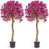 imageGoplus 53 Bougainvillea Artificial Tree Faux Silk Flower Tree in Pot w 576 Flowers 288 Leaves Tall Fake Floor Plant Artificial Plants for Indoor Outdoor Bedroom Living Room DecorRed