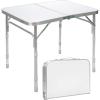 imageGoplus Aluminum Folding Tables Height Adjustable Portable Camping Table Heavy Duty Small Card Table Utility Table White Foldable Table for Indoor Outdoor Dining Party BBQ Picnic