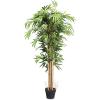 imageGoplus Artificial Bamboo Tree 5ft Tall Faux Bamboo Plant Large Fake Tree with Leaves and Natural Trunk Greenery Floor Artificial Plants in Pots for Home Office Living Room Indoor Outdoor Decor