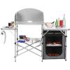 imageGoplus Camping Kitchen Table Portable Outdoor Cooking Table with Storage 26 Tabletop Detachable Windscreen Camp Cook Station Folding Grill Table for Tailgating BBQ Picnic Backyard Beach RVGrey
