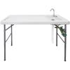 imageGoplus Folding Fish Cleaning Table with Sink and Spray Nozzle Heavy Duty Fillet Table with Hose Hook Up and Faucet Portable Outdoor Camping Sink Station for Dock Beach Patio Picnic