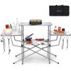 imageGoplus Folding Grill Table Aluminum Camping Table with 26 Main Tabletop Hooks and Carry Bag Portable Picnic Table Grill Stand for Outdoor Tailgating BBQ Beach Backyard RV