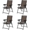 imageGoplus Folding Sling Chairs Sets of 4 Portable Chairs for Patio Garden Pool Outdoor ampamp Indoor wArmrests ampamp Adjustable BackSet of 4