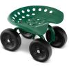 imageGoplus Garden Cart with Wheels Utility Stool Cart wAdjustable 360 Degree Swivel Seat Outdoor Lawn Yard Rolling Work Seat Garden Scooter for Planting GreenGreen