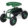 imageGoplus Garden Seat with Wheels Rolling Garden Cart with 360 Degree Swivel Seat for Planting Gardening Stool wTool Tray Basket Gardening Chair Workseat Patio Wagon Scooter for SeniorsGreen