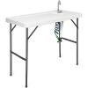imageGoplus Portable Fish Cleaning Table with Sink Folding Outdoor Camping Sink Station with Hose Hook Up Heavy Duty Fillet Table with Faucet for Dock Beach Patio PicnicFish Table with Sink and Spray Nozzle