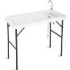 imageGoplus Portable Fish Cleaning Table with Sink Folding Outdoor Camping Sink Station with Hose Hook Up Heavy Duty Fillet Table with Faucet for Dock Beach Patio PicnicFish Table with Sink