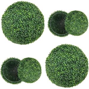 imageGoplus 2 PCS 157 Inch Artificial Plant Topiary Ball Round Faux Boxwood Balls Outdoor Garden Spheres Decorative for Front Door Porch Backyard Balcony Patio Wedding and Home Dcor20 Inch