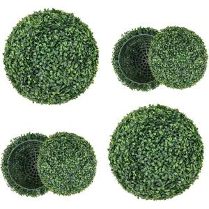 imageGoplus 2 PCS 157 Inch Artificial Plant Topiary Ball Round Faux Boxwood Balls Outdoor Garden Spheres Decorative for Front Door Porch Backyard Balcony Patio Wedding and Home Dcor16 Inch