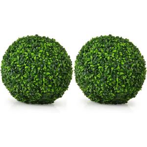 imageGoplus 2 PCS 157 Inch Artificial Plant Topiary Ball Round Faux Boxwood Balls Outdoor Garden Spheres Decorative for Front Door Porch Backyard Balcony Patio Wedding and Home Dcor157 Inch