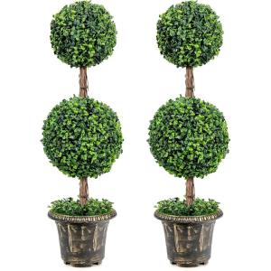 imageGoplus 4 Ft Artificial Boxwood Topiary Fake Greenery Plants Ball Leaves ampamp CementFilled Plastic Flower Pot Decorative Trees for Home Office Indoor Outdoor2