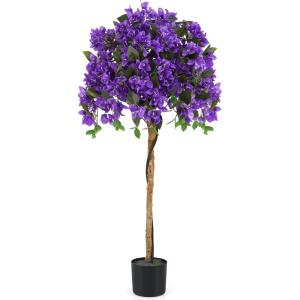 imageGoplus 53 Bougainvillea Artificial Tree Faux Silk Flower Tree in Pot w 576 Flowers 288 Leaves Tall Fake Floor Plant Artificial Plants for Indoor Outdoor Bedroom Living Room DecorPurple