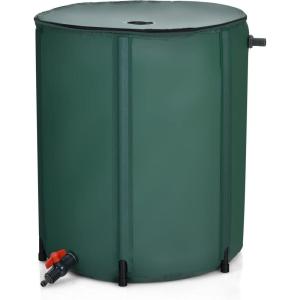 imageGoplus 53 Gallon Collapsible Rain Barrel Portable Rain Barrels to Collect Rainwater from Gutter Rainwater Collection System Water Storage Tank Catcher Container with Filter Spigot60 Gallon