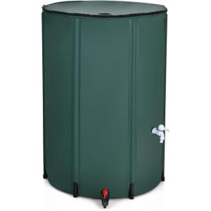 imageGoplus 53 Gallon Collapsible Rain Barrel Portable Rain Barrels to Collect Rainwater from Gutter Rainwater Collection System Water Storage Tank Catcher Container with Filter Spigot100 Gallon