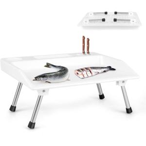 imageGoplus Folding Fish Cleaning Table Portable Fish Fillet Washing Station with Drainage Hose Cup Holder ampamp Knife Grooves HeavyDuty Fillet Table Outdoor Hunting Cutting Table for Camping Dock Beach