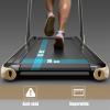 imageGoplus 1100W Folding Treadmill Electric Motorized Power Fitness Running Machine wSupportChampagne